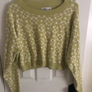 Hollister Light Green Patterned Sweater